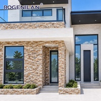 Porte extérieure en aluminium insonorisée et coupe-vent Rogenilan Custom Curacao Villa, double vitrage trempé, portes et fenêtres