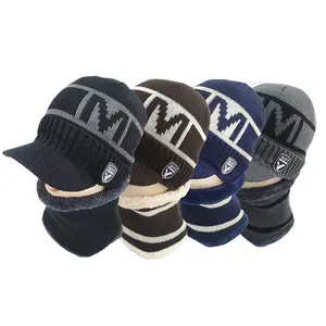 Printed Winter Hat Set Fleece Hemp Stripe Beanies Knit And Scarf Knitting Machine Hats With Rhinestones Beanie