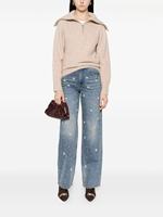Nouveau Pull en Laine Douce Tricoté à Demi-Zip avec Strass Style Décontracté pour Femme – Collection Automne Hiver 2026