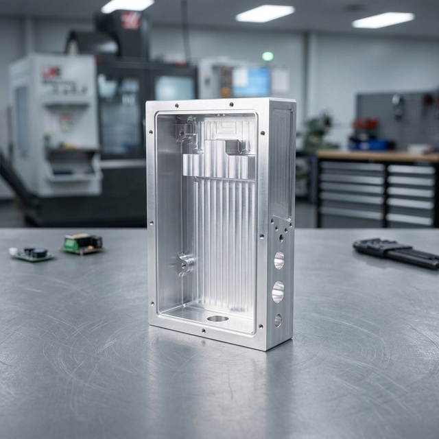 Jianqiao Custom CNC Machined Aluminum Alloy Heat Sink Enclosure with Grooved Inner Cavity for Electronic Circuit Device Housing
