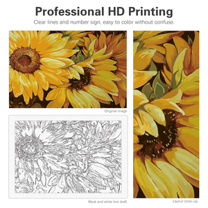 Pintura DE PAISAJE DE GIRASOL por números <span class=keywords><strong>para</strong></span> adultos, fácil acrílico DIY <span class=keywords><strong>para</strong></span> colorear <span class=keywords><strong>con</strong></span> números, decoración del hogar <span class=keywords><strong>para</strong></span> principiantes - Product Image 5