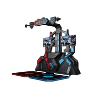 Machine de jeu de tir VR multijoueur 2 joueurs, simulateur avec pistolet en aluminium, fibre de verre et métal, pour jeux de bataille sur station de jeu, en promotion