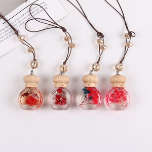 Sang Trọng Rõ Ràng Rỗng Vòng Hình Khuếch Tán Chai Thủy Tinh Xe Nước Hoa Chai Xe Trang Trí Hoa Treo Xe Làm Mát Không Khí - Product Image 3