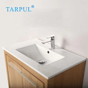Fregadero de baño de diseño moderno Tarpul borde fino <span class=keywords><strong>cuadrado</strong></span> armario de baño de varios tamaños <span class=keywords><strong>lavabo</strong></span> de cerámica para <span class=keywords><strong>lavabo</strong></span> de baño pequeño - Product Image 1