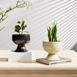 Pot de fleur en céramique à <span class=keywords><strong>pied</strong></span> haut créatif européen Pot de fleur de 5 pouces pour plante d'intérieur Décoration de bureau Pot de fleur en céramique - Product Image 2