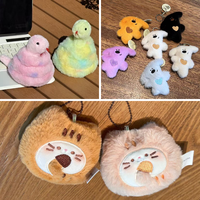 En stock, vente en gros, porte-clés en peluche mignon de dessin animé, mini animal en peluche, porte-clés, vente chaude, jouets pour machine à griffes