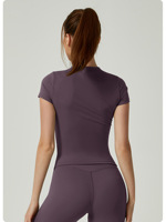 Ensemble de yoga sans couture personnalisé pour femme, 2 pièces, tenue de sport, haut court et short taille haute pour la gym et les activités sportives