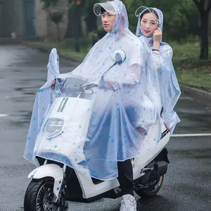 Unisex Double Bike/Ebike/Motorcycle/Scooter Cycling Jacket Poncho Raincoat Cape