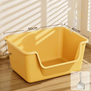 Extra-Large Anti-Tracking <b>Cat</b> Litter <b>Box</b> - Jumbo Deep Semi-Enclosed <b>Cat</b> Toilet Pet Supply - Product Image 3