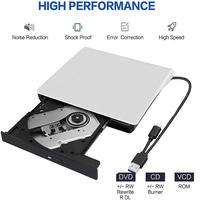 Unidad de CD externa, unidad de CD/DVD+/-RW portátil, reproductor de DVD externo ultradelgado para ordenador portátil, unidad óptica