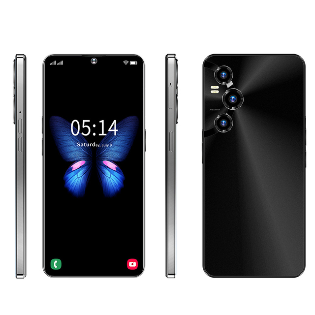 Unlock 4G 5G Smartphone 7.3 Inch Clear Screen 5G RAM 8GB ROM 256GB Storage Android 13 Quad Core CPU 24MP Rear Camera New Design