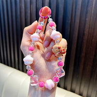 Porte-clés en perles peintes lumineuses BT Capybara, chaîne de téléphone, pendentif boule de poils, bracelet anti-perte, bracelet de poignet, étui pour écouteurs, décoration de sac