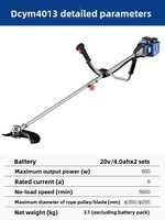 Tondeuse et débroussailleuse sans fil Dongcheng 40V à batterie lithium-ion DCYM4013H2S – Outil de jardinage électrique portable
