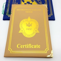 Carpeta de Presentación de Cuero PU Tamaño A4, Duradera, para Diplomas Escolares y de Graduación, con Impresión Dorada