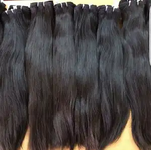Pemasok rambut mentah Vietnam bundel rambut Virgin lurus tulang halus alami tidak diproses rambut Virgin ganda