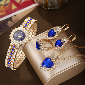Reloj de cuarzo para mujer con diamantes de girasol, reloj de moda elegante de lujo, conjunto de regalo de joyería - Product Image 3