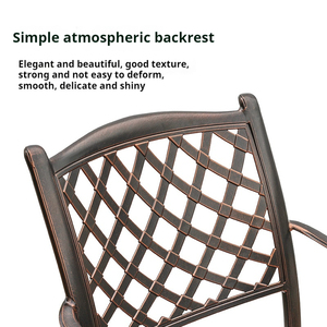 Chaise haute pivotante moderne en aluminium moulé, résistante aux UV, pour l'extérieur, les ensembles de salle à manger de jardin, les balcons, les cours, les hôtels, les appartements - Product Image 2