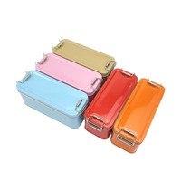 Boîte à gâteau tiramisu rectangulaire en métal avec logo personnalisé, avec fermeture à clip, conteneur en fer blanc de qualité alimentaire, hermétique, pour l'emballage alimentaire