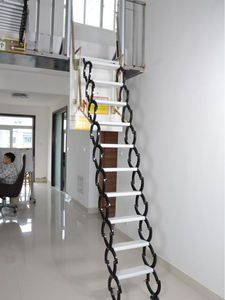 سلم منزلي علوي يدوي قابل للطي مخصص مصنوع من الصلب قابل للسحب سلم علوي يدوي محمول - Product Image 5