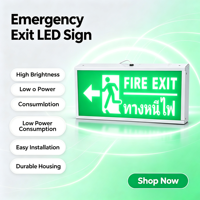 Luz de Dirección de Evacuación de Seguridad, Lámpara de Emergencia Grande de 450 mm para Montaje en Pared con Señal de SALIDA, Figura Pequeña Orientada a la Derecha y hacia Abajo
