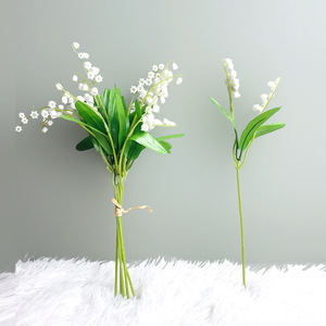Fleurs artificielles de muguet 36 cm, bouquet de fleurs en soie, décoration intérieure, accessoires de mariage - Product Image 1