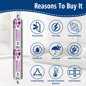 Scellant en silicone noir et blanc résistant aux intempéries, imperméable, à usage général, <span class=keywords><strong>prix</strong></span> d'usine, scellant en silicone neutre - Product Image 5