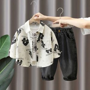 Completo Camicia e Pantaloni in Cotone <span class=keywords><strong>per</strong></span> Ragazzi Primavera-Autunno 2026 - Set Due Pezzi Elegante in Stile Coreano Trendy <span class=keywords><strong>per</strong></span> Bambini e Ragazzi - Product Image 3