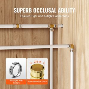 DB 3/4 \ "Sistemas de calefacción DB Accesorios de tubería 50PCS Codos de estilo de abrazadera de latón PN16 Mirilla de plástico a presión Tamaño de 6mm Nueva forja - Product Image 6