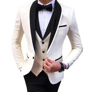 शादी के सूट डिजाइन दूल्हे स्लिम व्यवसाय पुरुषों के सूट कोट उच्च गुणवत्ता वाले पुरुषों के टक्सेडो कोट