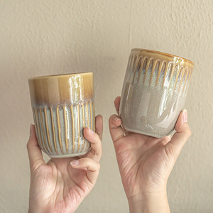 Vaso Reutilizable de Cerámica Ecológico Estilo Japonés Vintage de 260 ml, Diseño Japandi para Cafeterías, Restaurantes y Hoteles, Modelo ODM - Product Image 4