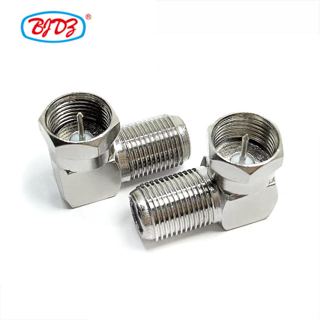 Factory Supply F Type Male Plug to Female Jack Socket Right Angle Curved TV Antenna RF Coax Coaxial Adapter Adaptor Converter