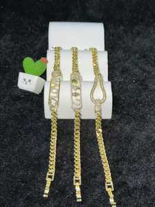 Colección de Pulseras Estilo Dulce y Hip Hop, con Zirconia en Forma de Corazón y Cabeza de Leopardo, Eslabones Cubanos, Chapado en Oro de 18K, Joyería Ajustable - Product Image 2