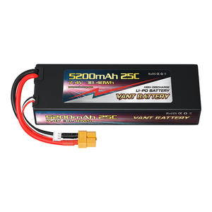 VANT 2S 5200mAh 25C 7.4V 리포 배터리, 1/8 1/10 RC 자동차 트럭용 XT60 커넥터 포함 하드 케이스 리포 - Product Image 2