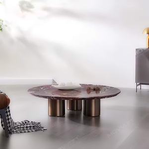 <span class=keywords><strong>Mobili</strong></span> in pietra moderna a basso profilo in marmo naturale superficie tavolino girevole centro di stoccaggio creativo rosa di colore per soggiorno - Product Image 4