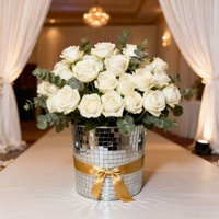 Vase en verre mosaïque, ornement de bureau, décoration de Noël, pot à fleurs disco, seau de rangement, seau à glace, bac, style européen