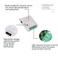 Alimentation LED 8 canaux 12 volts Alimentation ca à cc Alimentation 12 V CCTV Caméras de sécurité Alimentation à découpage avec longueur de câble