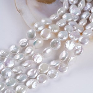 Perla Natural de Agua Dulce de 12-13 mm, Forma de Botón, Color Blanco, Barroca Negra, Semiterminada, para Hacer Joyas y Collares - Product Image 4