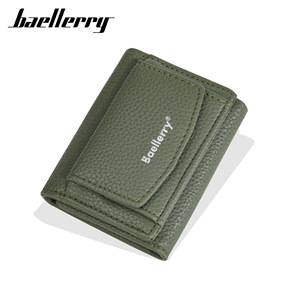 กระเป๋าสตางค์แบบพับสามตอนสำหรับผู้หญิง Baellerry สีพื้นอเนกประสงค์ ใส่เหรียญได้ ใช้ได้ทุกวัน - Product Image 5