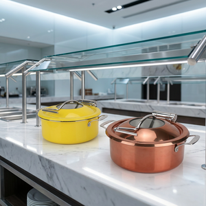 Forniture per <span class=keywords><strong>Ristoranti</strong></span>: Scaldavivande Mini da Banco in Acciaio Inox Colorato da <span class=keywords><strong>4</strong></span> Qt, Riscaldatore per Buffet a Induzione, Forniture per Hotel - Product Image 5