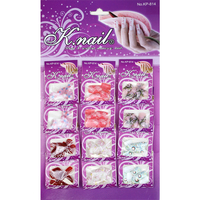 Faux ongles en ABS tendance avec colle, courts, à couverture complète, à presser, décorés