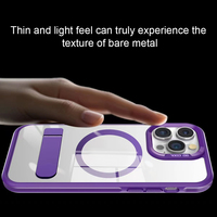 Coque de protection magnétique à chargement sans fil prête à l'emploi pour iPhone 18 17 16 15 14 13 Series avec support métallique