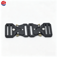 Accessoires de quincaillerie de qualité supérieure, alliage de zinc, largeur intérieure 40 mm, épaisseur 6 mm, clips métalliques noirs, boucles Cobra pour ceinture en nylon