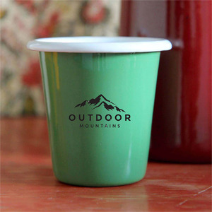 310ml 500ml blanco rojo amarillo negro Color en blanco en forma de V café <span class=keywords><strong>cerveza</strong></span> vino beber vaso recubierto de esmalte personalizado sin mango - Product Image 3