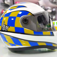 Casque de motocross miniature directement de l'usine, en matériau ABS, intégral, logo et couleurs personnalisables, nouvel emballage en boîte