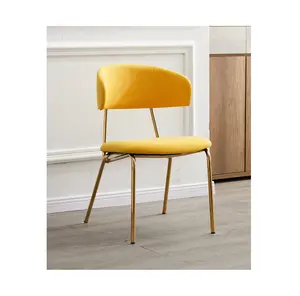 Роскошный обеденный стул для отдыха, Элегантные дизайнерские кожаные стулья для ресторана с золотистым металлическим каркасом для домашнего офиса, бара из пластика