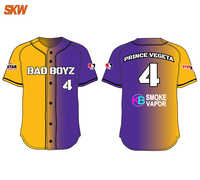 Maillot de baseball unisexe respirant personnalisé avec nom et numéro d'équipe, impression sérigraphique, maillots de baseball sublimés sur mesure