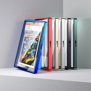 กล่องใส่การ์ดแม่เหล็กอะลูมิเนียมใส พร้อมปุ่มปิดและตัวกันกระแทกสี สำหรับ BGS/CGC - Product Image 1