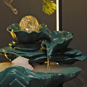 Yüksek kaliteli Mini masaüstü seramik duman şelale su çeşmesi ile ışık tütsü brülör ev dekor için - Product Image 3