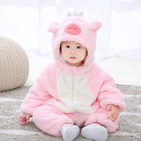 TONWHAR Grosir Baju Bayi Musim Dingin Desain Harimau Tebal Lucu, Setelan Merangkak untuk Balita