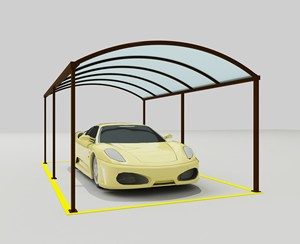 Abri pour <span class=keywords><strong>2</strong></span> <span class=keywords><strong>voitures</strong></span> en aluminium avec abri en PVC Toit en polycarbonate arqué Garage en <span class=keywords><strong>métal</strong></span> étanche pour le stationnement - Product Image 2